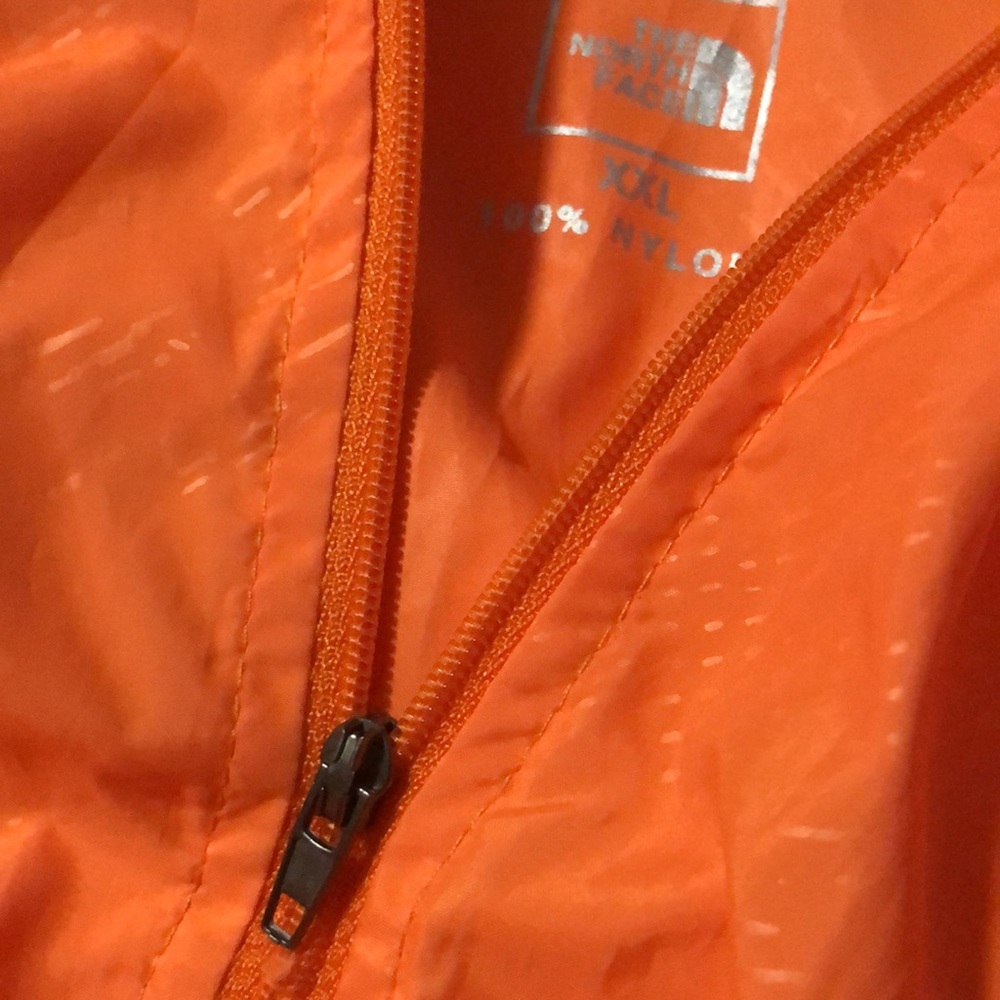 The North Face Orange Lightweight Nylon Windbreaker Packable Jacket Size XXL - Picture 12 of 15